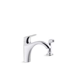 Rival Single-Handle Kitchen Sink Faucet with Side Sprayer in Polished Chrome