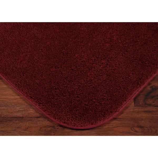 Traditional Chili Pepper Red 21 in. x 34 in. Washable Bathroom 3 Piece Rug Set