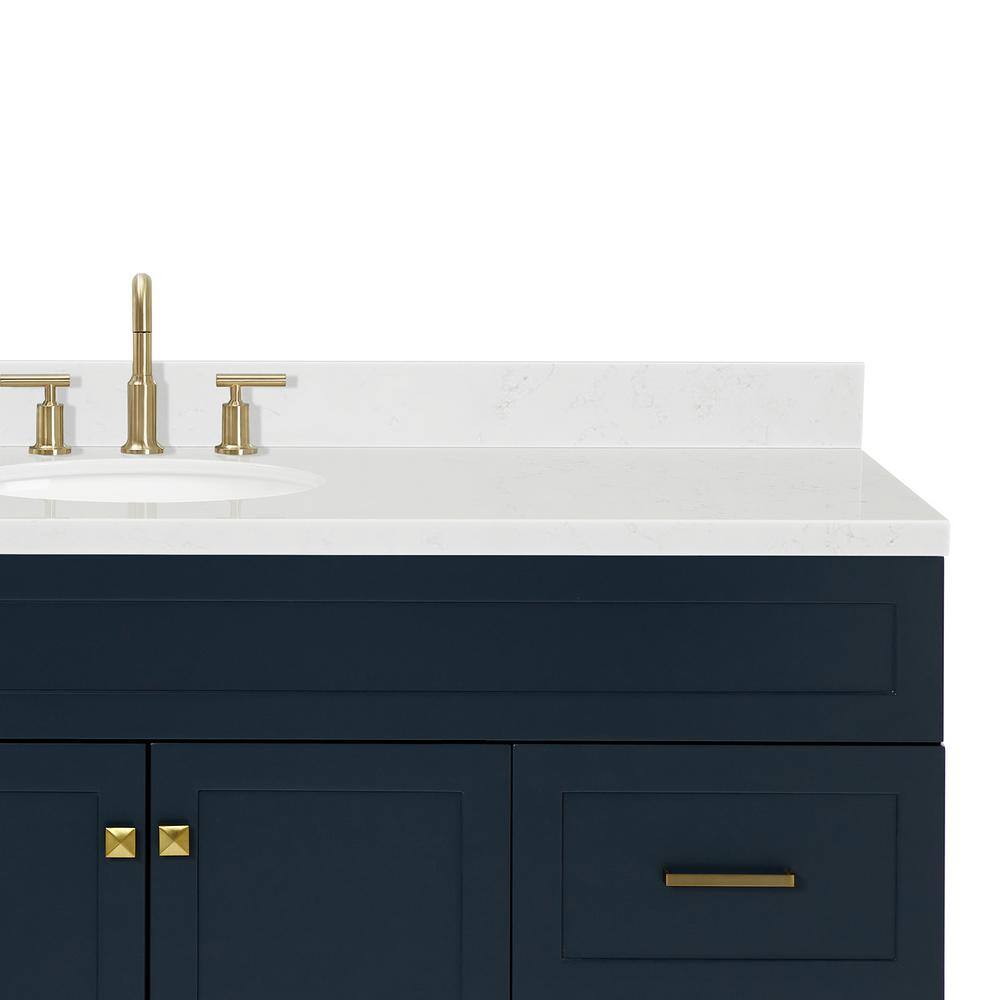 Midnight Blue 66" Freestanding Single Basin Vanity with Quartz Top