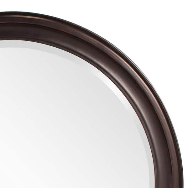Marley Forrest - Medium Round Oil Rubbed Bronze Beveled Glass Casual Mirror (36 in. H x 36 in. W)
