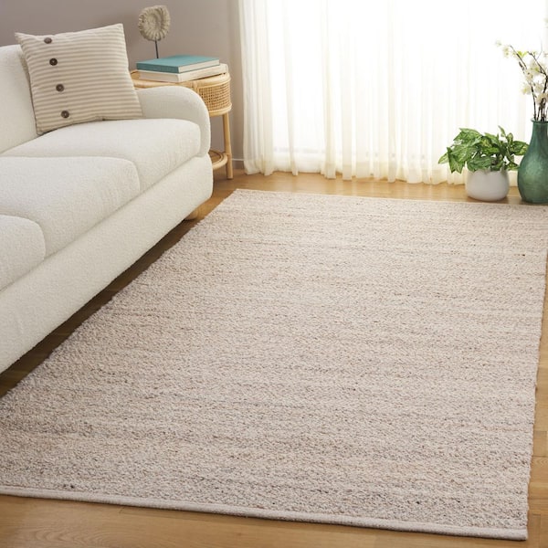Natura 6 ft. x 6 ft. Beige Solid Distressed Square Area Rug