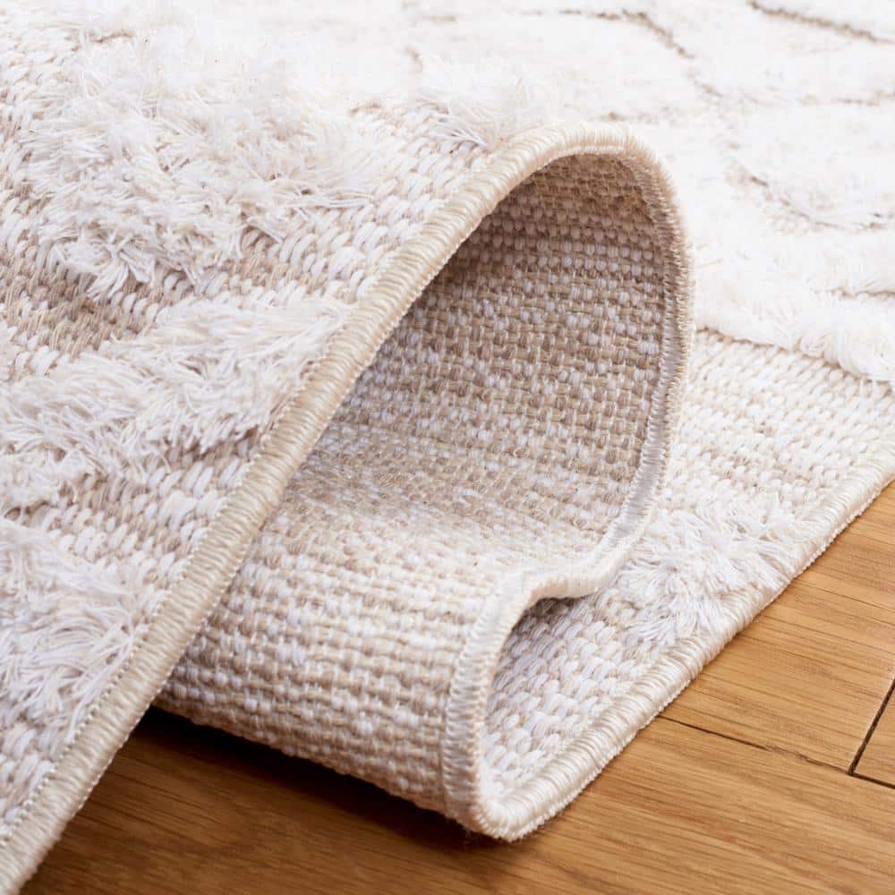 Ivory Hand-Tufted Wool Rectangular Area Rug, 3' x 5'