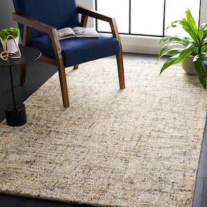 Abstract Beige/Gold 6 ft. x 6 ft. Marle Square Area Rug