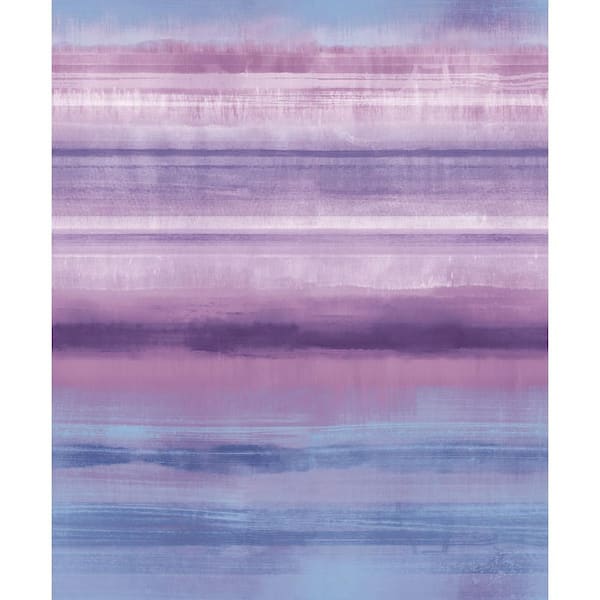Unbranded Atmosphere Purple/Blue Metallic Skye Stripe Non-Pasted on Non-Woven Paper Wallpaper Roll (Covers 57 sq.ft.)