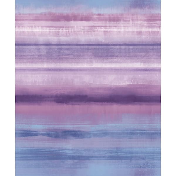 Atmosphere Purple/Blue Metallic Skye Stripe Non-Pasted on Non-Woven Paper Wallpaper Sample