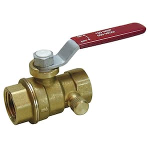 1/2 in. Brass FPT Full Port Stop and Waste Ball Valve