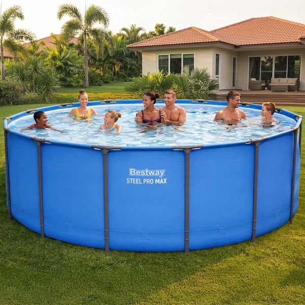 Bestway Steel Pro MAX 15 ft. Round 48 in. Deep Above Ground Pool
