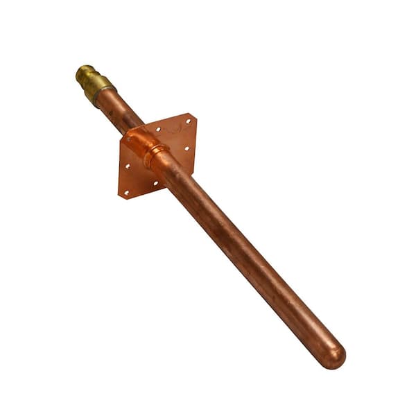 JONES STEPHENS 1/2 in. x 12 in. Cold Expansion PEX (F1960) x 12 in. Copper Stub Out Straight, Closed End, with Square Mounting Flange