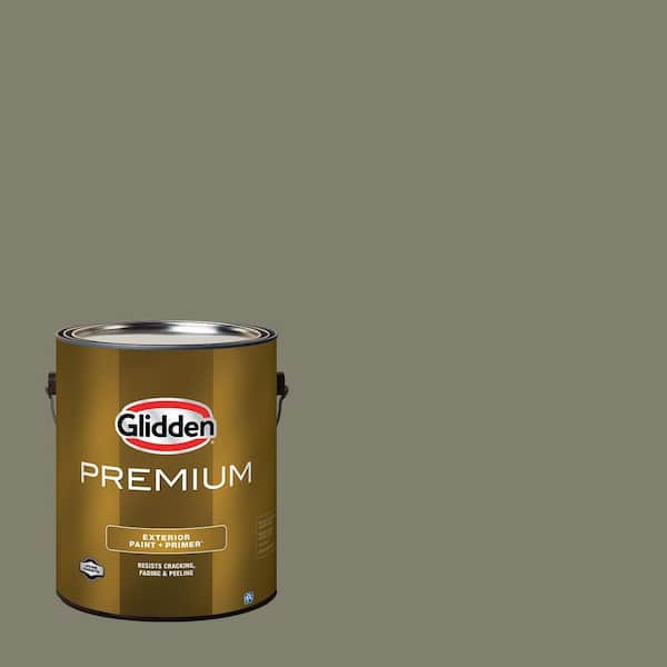 Glidden Premium 1 gal. PPG1028-5 Autumn Gray Satin Exterior Latex Paint