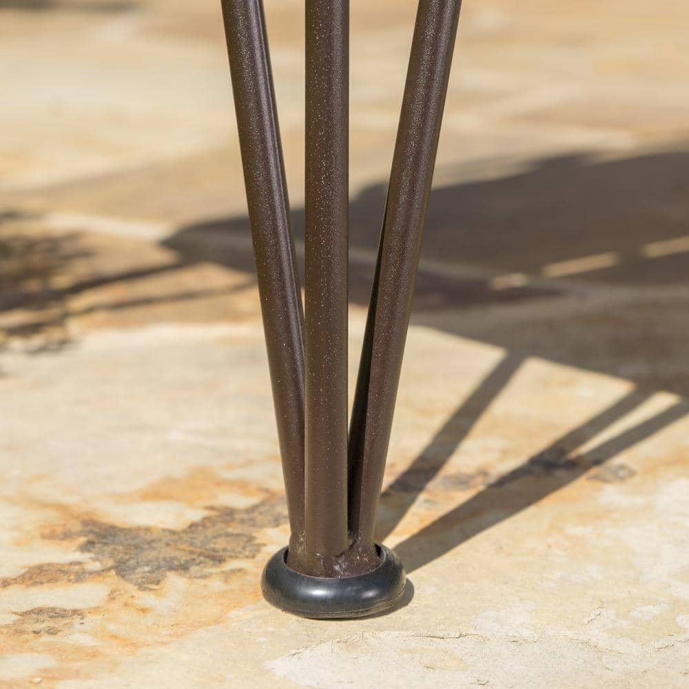 Teak and Rustic Metal Industrial Outdoor Bench