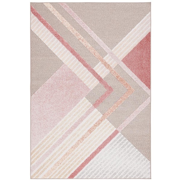 Sarasota Pink/Brown 8 ft. x 10 ft. Trellis Area Rug