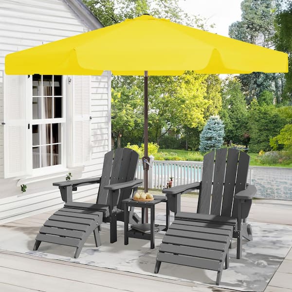 10 ft. Steel Market Crank and Tilt Outdoor Patio Umbrella in Yellow