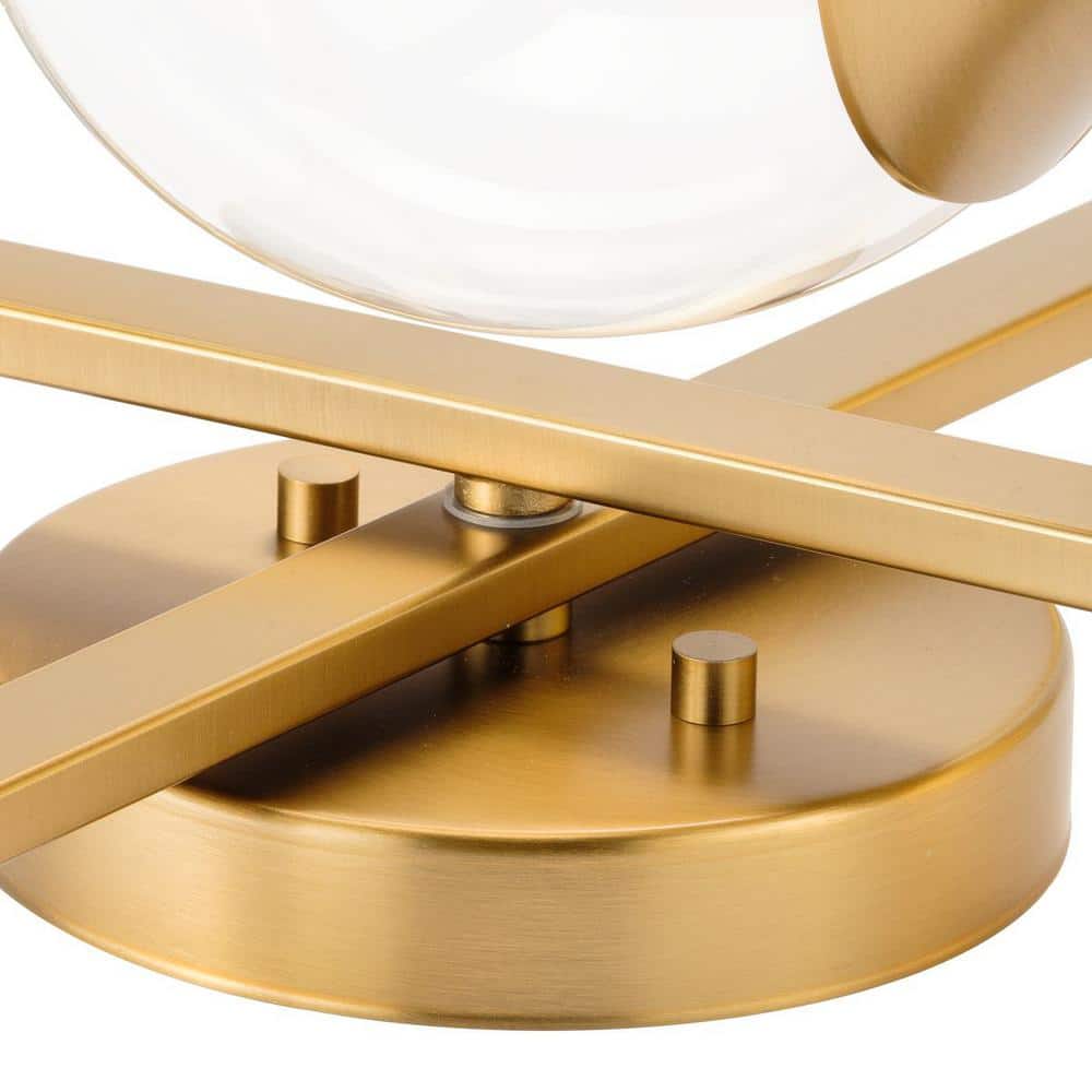 Atwell 10" Modern Brushed Bronze Clear Globe Semi-Flush Mount Light