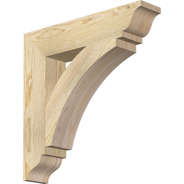 Ekena Millwork 4 in. x 20 in. x 20 in. Douglas Fir Thorton Traditional Rough Sawn Bracket