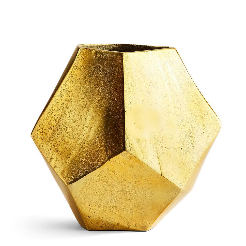 Two's Company 10 in. High Gold Diamond Shaped Aluminum Vase HIT904-M ...