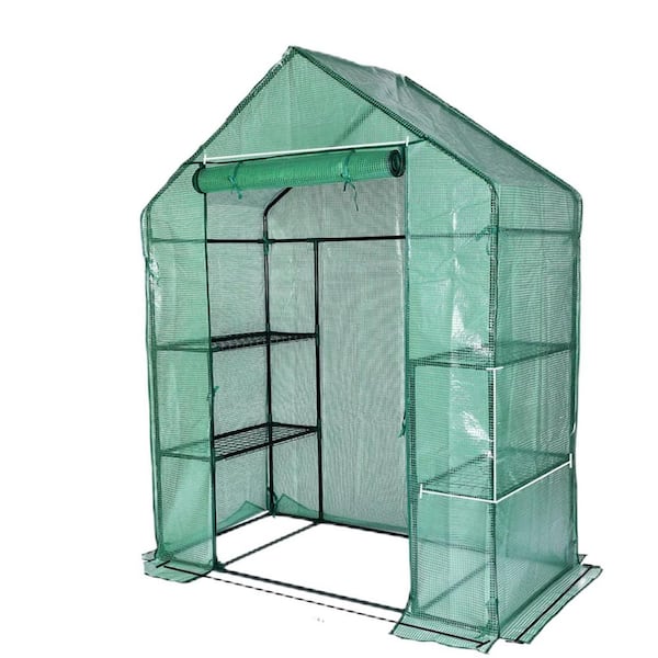 56 in. W x 30 in. D x 76 in. H Greenhouse, Portable Walk in Green House for Garden Plants, Green