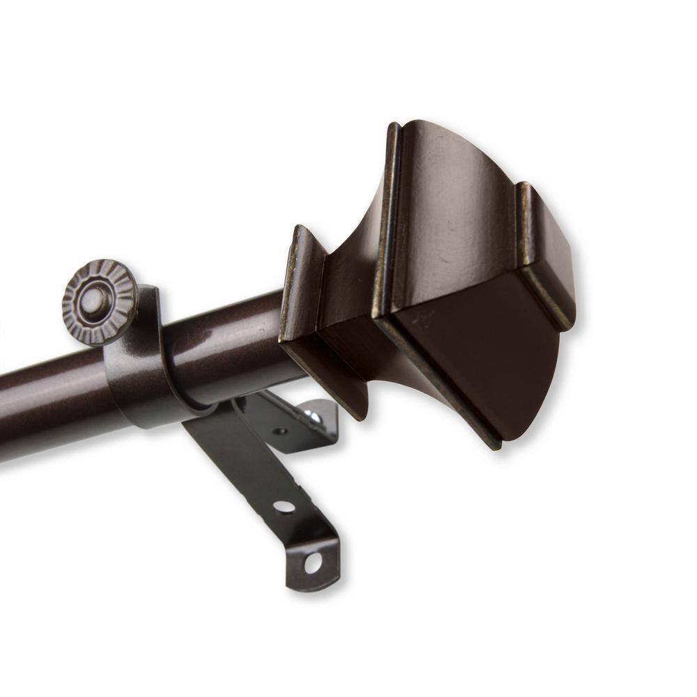 120 in. to 170 in. Adjustable 13/16 in. Julianne Single Curtain Rod in Coco