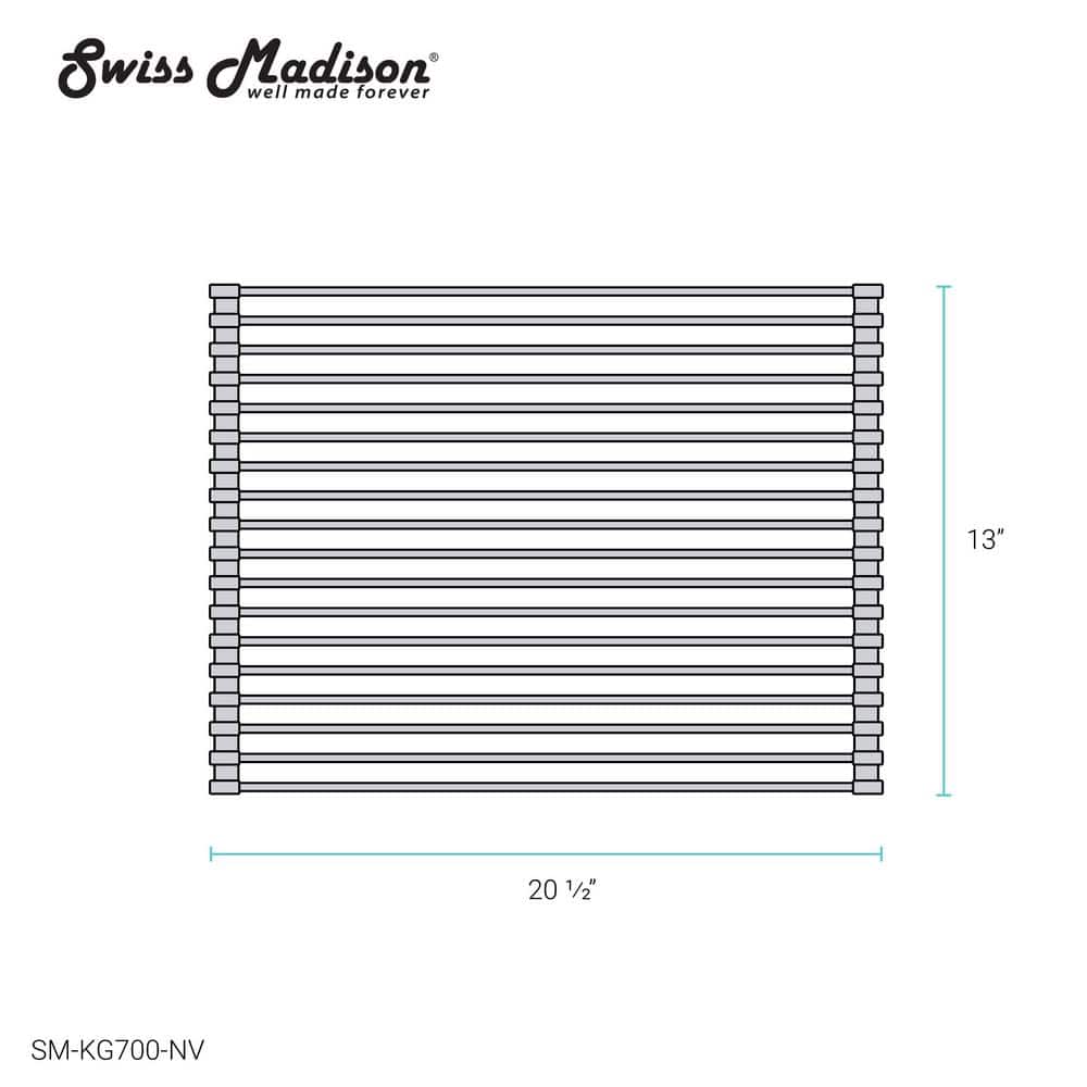 Navy Blue Silicone Roll-Up Kitchen Sink Grid
