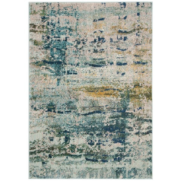 SAFAVIEH Monaco Blue/Gray 4 ft. x 6 ft. Abstract Area Rug