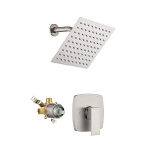 1-Single Handle 1-Spray Shower Faucet 1.8 GPM with Easy to Install and Corrosion Resistant in. Brushed Nickel