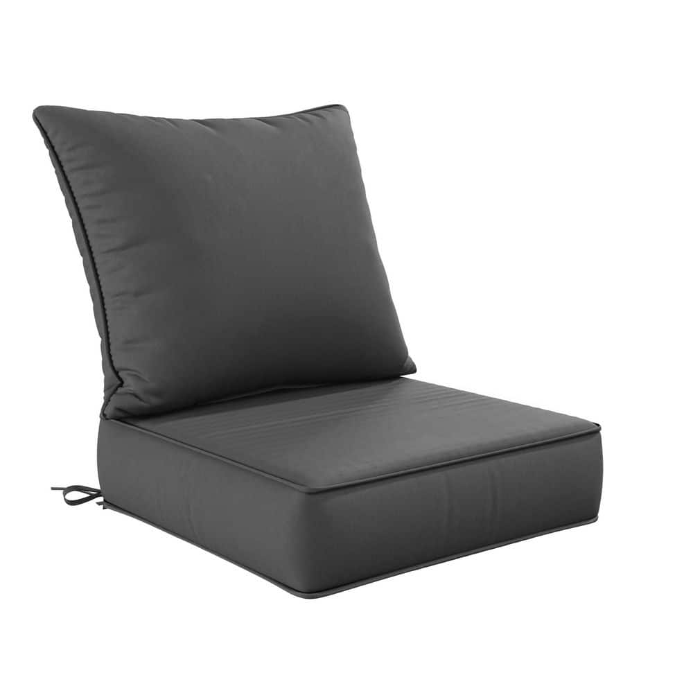 24 in. x 24 in. Deep Seat Outdoor Lounge Cushion with Backrest, Premium Waterproof Patio Furniture Cushions Grey price history on PriceWatchPro