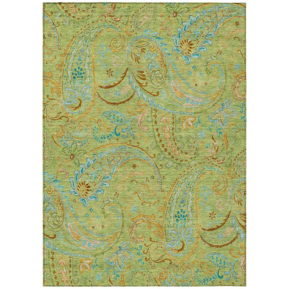 Artichoke Green 3 ft. x 5 ft. Woven Paisley Polyester Rectangle Indoor/Outdoor Area Rug price history on PriceWatchPro