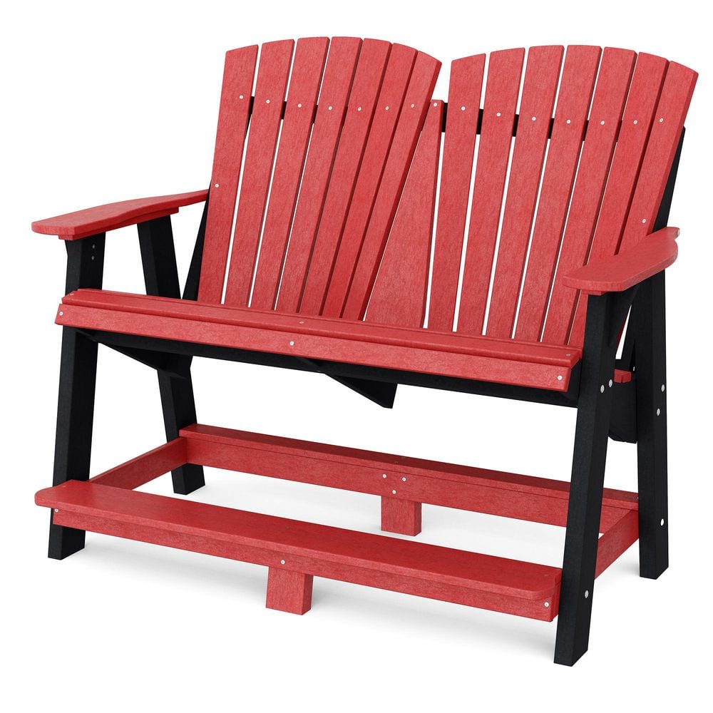 Heritage Cardinal Red and Black Plastic Outdoor Double Adirondack price history on PriceWatchPro