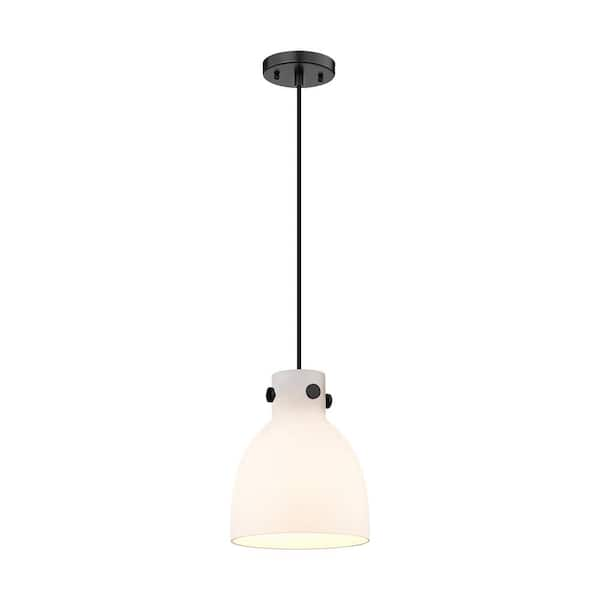 Innovations Newton Bell 100-Watt 1 Light Matte Black Shaded Pendant ...