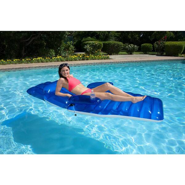 Poolmaster Vinyl Adjustable Chaise Floating Swimming Pool Float Lounge  85687 - The Home Depot