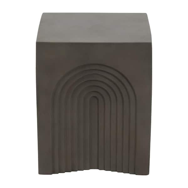 Liv & Skye 14 in. Gray Square Concrete Accent Table