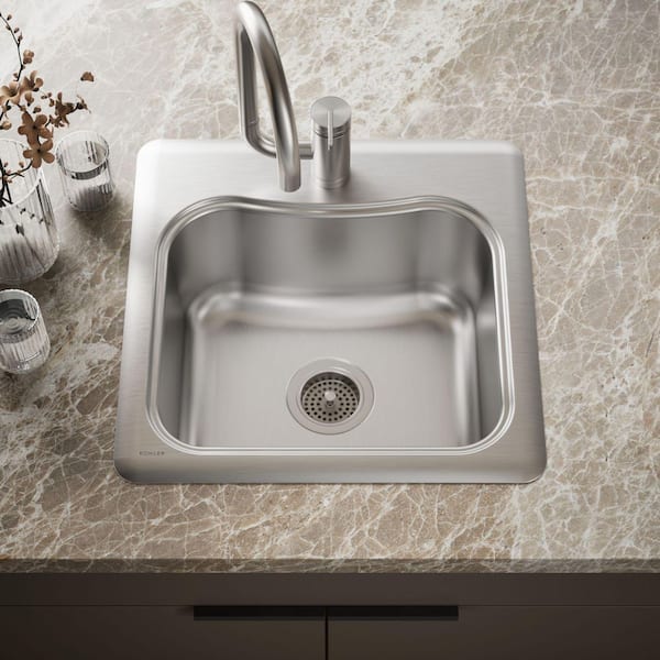 Staccato 18-Gauge Stainless Steel 20 in. 1-Hole Drop-in Bar Sink