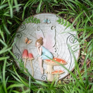 11 in. Fairy Resin Garden Stone, Sitting Fairy