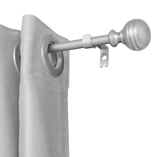 28 in.-48 in. Adjustable Decorative Single Curtain Rod-3/4 in. Dia Rod in Nickel with Finial