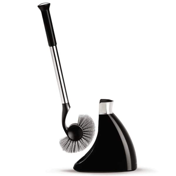 Toilet Brush with Magnetic Caddy Holder, Black