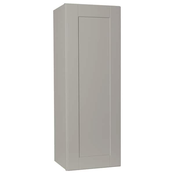 Hampton Bay Shaker 15 in. W x 12 in. D x 42 in. H Assembled Wall Kitchen Cabinet in Dove Gray