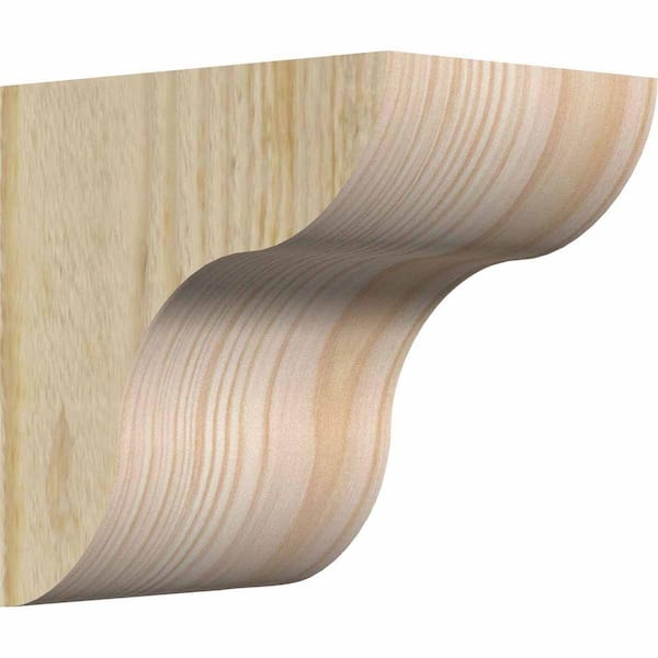 Ekena Millwork 6 in. x 8 in. x 8 in. Douglas Fir Carmel Rough Sawn Corbel