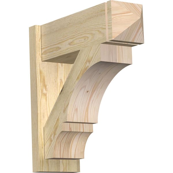 Ekena Millwork 8 in. x 24 in. x 24 in. Balboa Arts and Crafts Rough Sawn Douglas Fir Outlooker