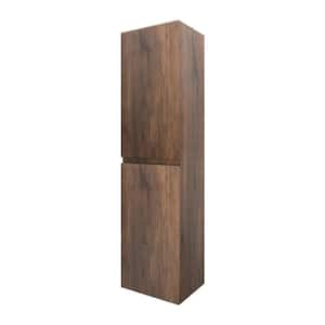 16 in. W x 12 in. D x 59 in. H Bathroom Storage Wall Cabinet in Rose Wood