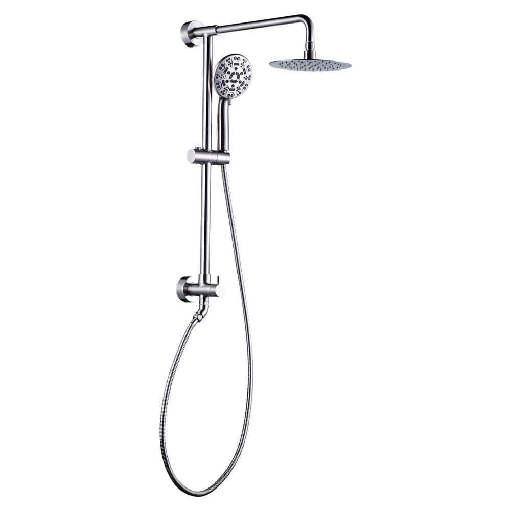 Brushed Nickel Large Wall Mounted Handheld Shower System