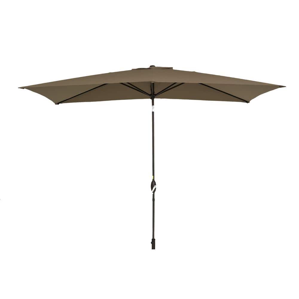 10 ft. x 6.5 ft. Market Rectangular Outdoor Patio Umbrella in Taupe