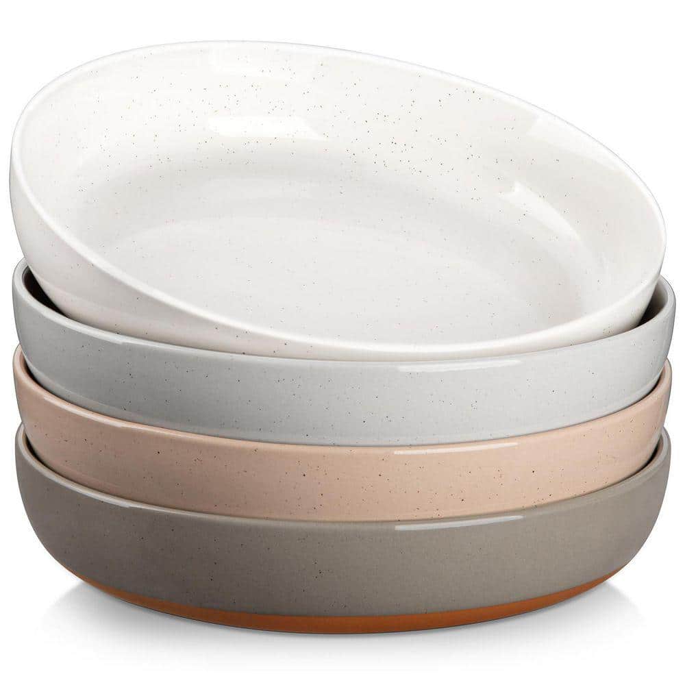 vancasso 48 fl. oz. Multicolored Stoneware Pasta Bowls Set of 4 Soup Bowls Salad Bowls