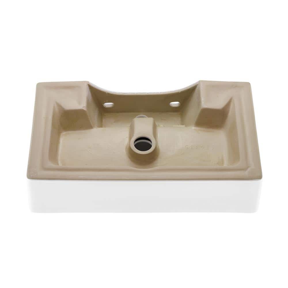 Claire 22" White Ceramic Wall-Mount Bathroom Sink