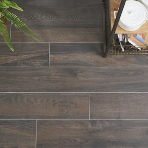 Basswood Brown 7.87 in. x 47.24 in. Matte Porcelain Floor and Wall Tile (15.49 Sq. Ft. / Case)