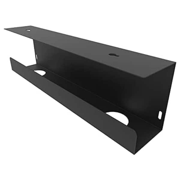 Under Desk 17 Inch Cable Management Tray Power Strip Holder Metal Cord Organizer Wire Management Black