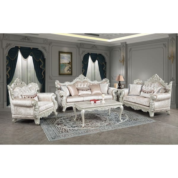 Regalia 49 in. L Spring Bud Rectangle Faux Marble Coffee Table