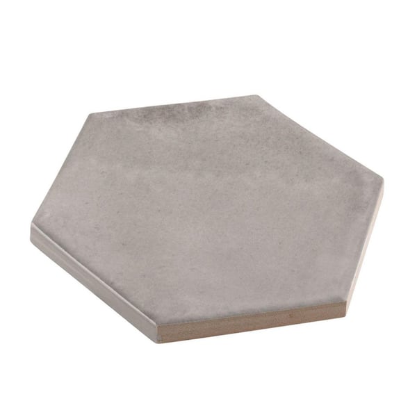 ANDOVA Jenae Effal Grey 4 in. x 5 in. Zellige Hexagon Glossy Ceramic Wall Tile (5.38 sq. ft. / Case)