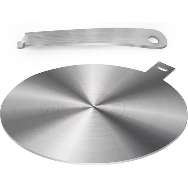 Induction Plate Adapter Stainless Steel Aluminum Heat Diffuser for Glass Cooktop with Detachable Handle