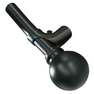 48 in. - 86 in. Adjustable 3/4 in. Single Blackout Grommet Curtain Rod in Black with Ball Finials