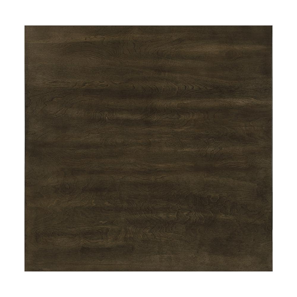 Charcoal Brown 5-Piece Square Dining Set with Faux Leather Seats