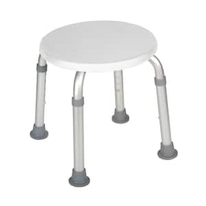 Adjustable Height Bath Stool in White